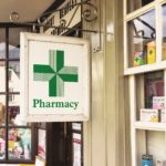 Traditional English pharmacy exterior