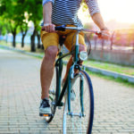 Cycling through the park