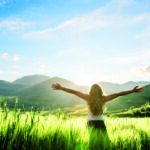 young woman having a fresh morning outdoor